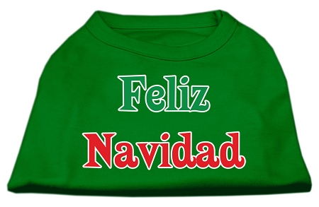 Feliz Navidad Screen Print Shirts Emerald Green Lg